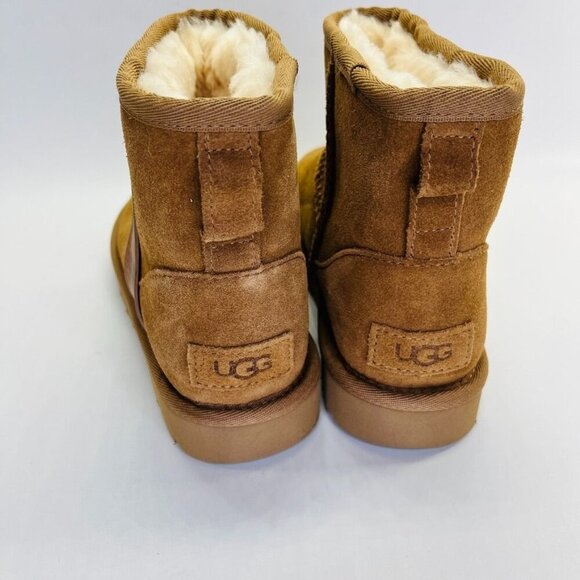 Ugg Australia Classic Mini Side Logo II Suede US Size 5 Tan Orange Logo - Picture 4 of 12